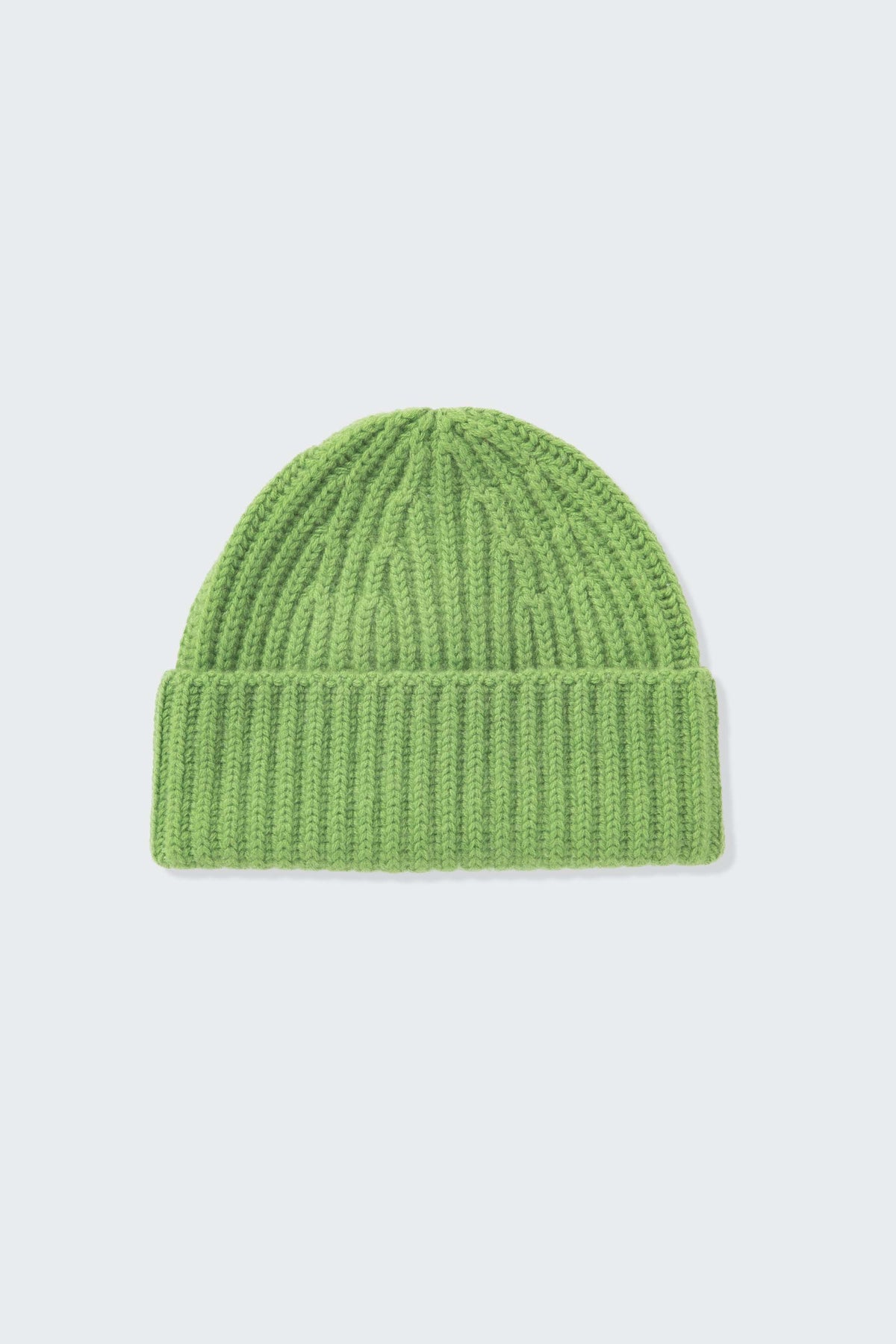 Ribbed Cashmere Beanie - Nettle Green
