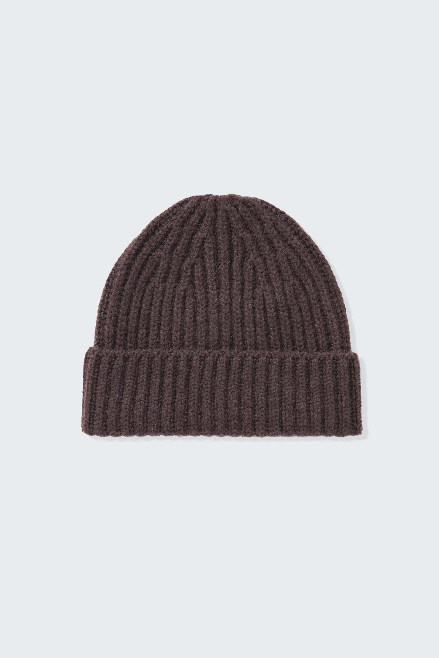Ribbed Cashmere Beanie - Peat Brown