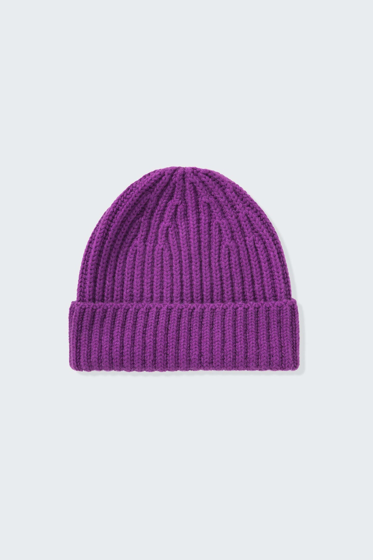 Ribbed Cashmere Beanie - Thistle Purple