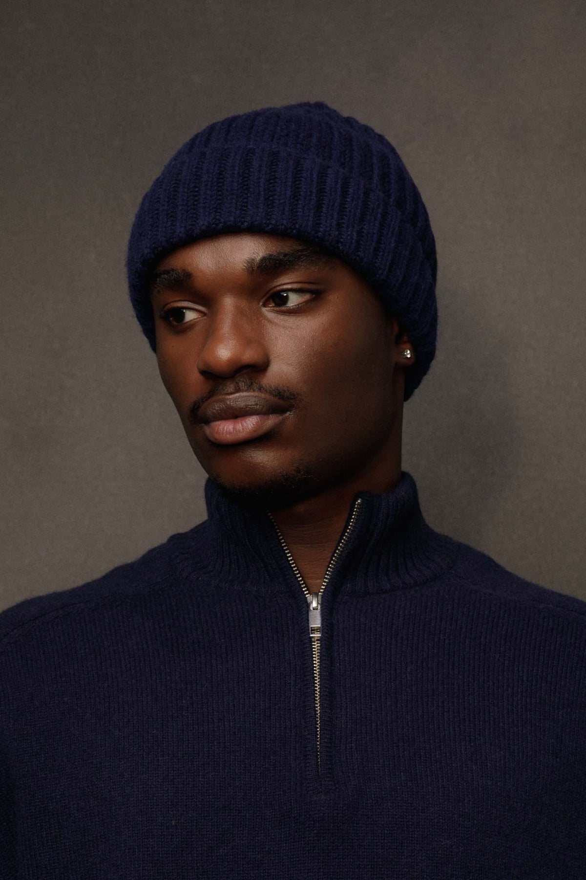 Ribbed Cashmere Beanie - Cosmos