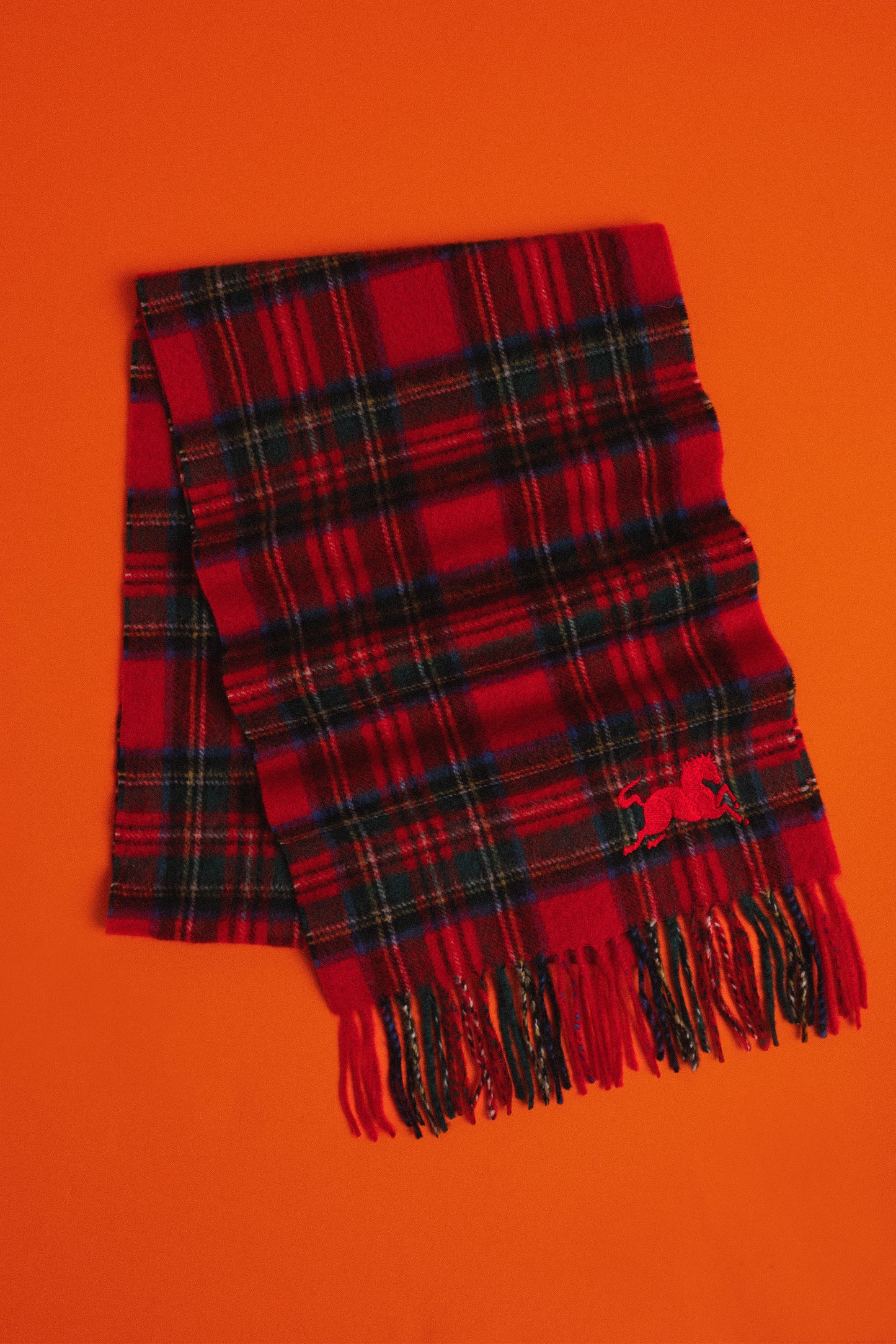 Year of the Horse Royal Stewart Cashmere Scarf - Red