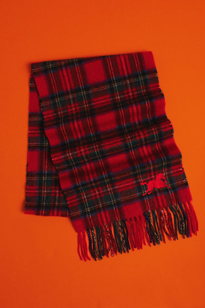 Year of the Horse Royal Stewart Cashmere Scarf - Red