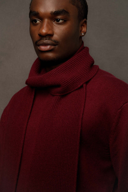 Skinny Cashmere Scarf - Burgundy