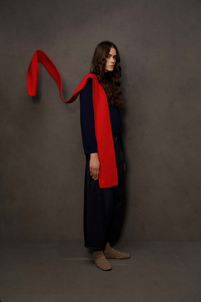 Skinny Cashmere Scarf - Red