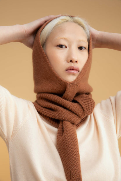 Knitted Cashmere Neck Tie - Toffee