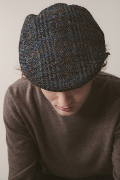 Harris Tweed Stornoway Cap - Blue Country Check