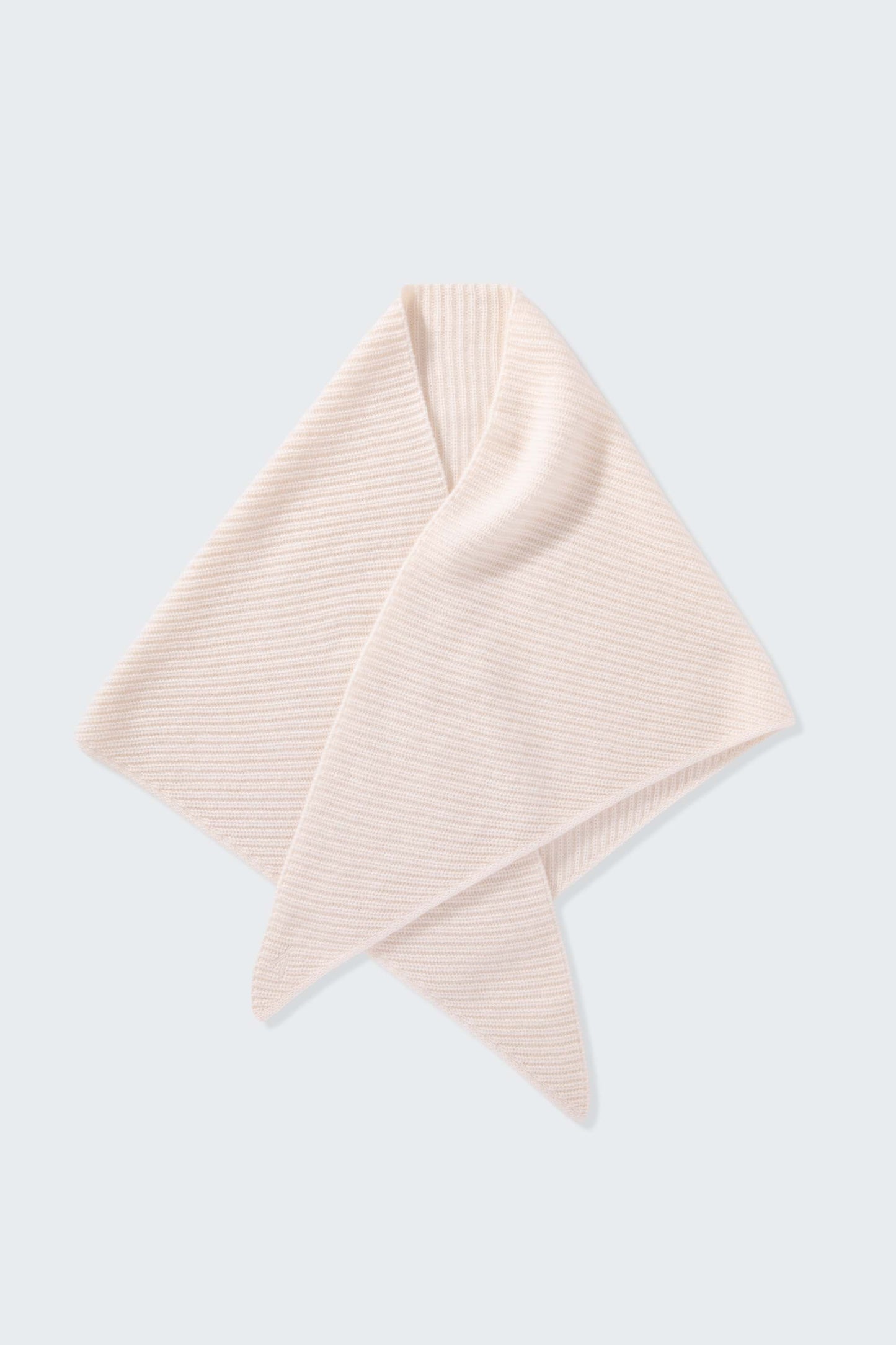 Triangle Knitted Cashmere Scarf - Cream