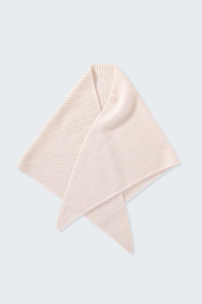 Triangle Knitted Cashmere Scarf - Cream