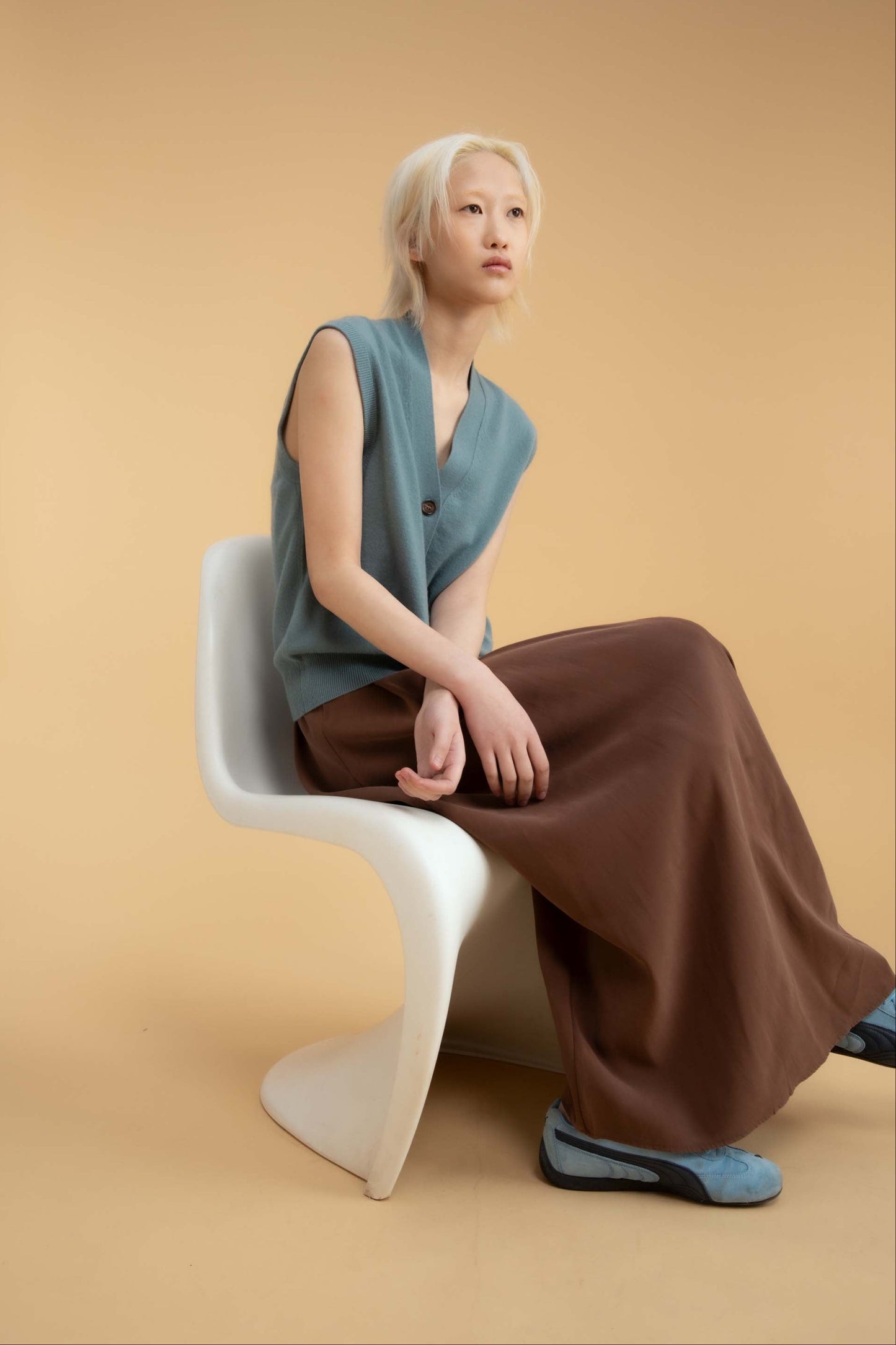 The Shore Cashmere Waistcoat - Forth Blue