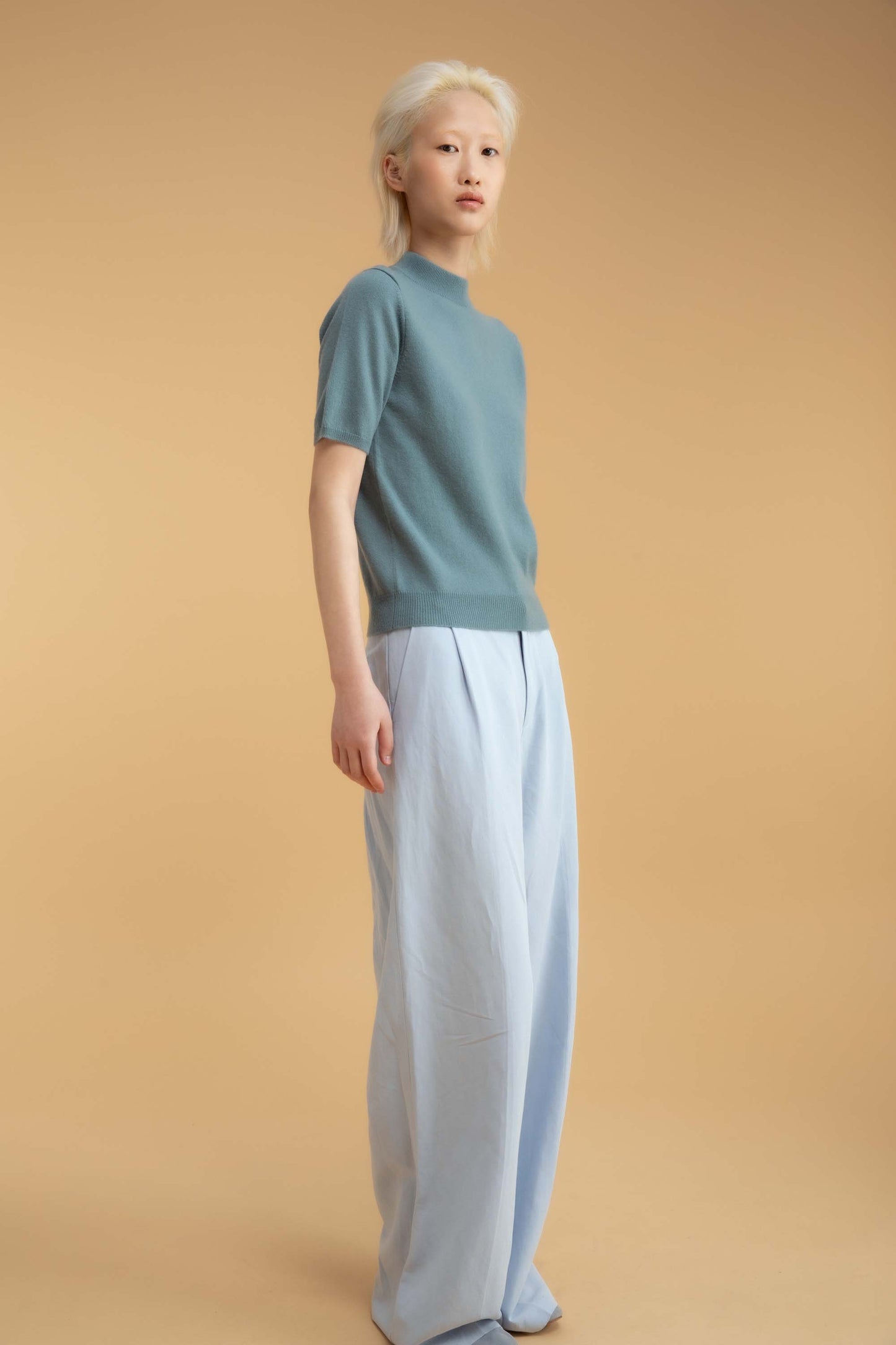 Trinity Cashmere T-shirt - Forth Blue