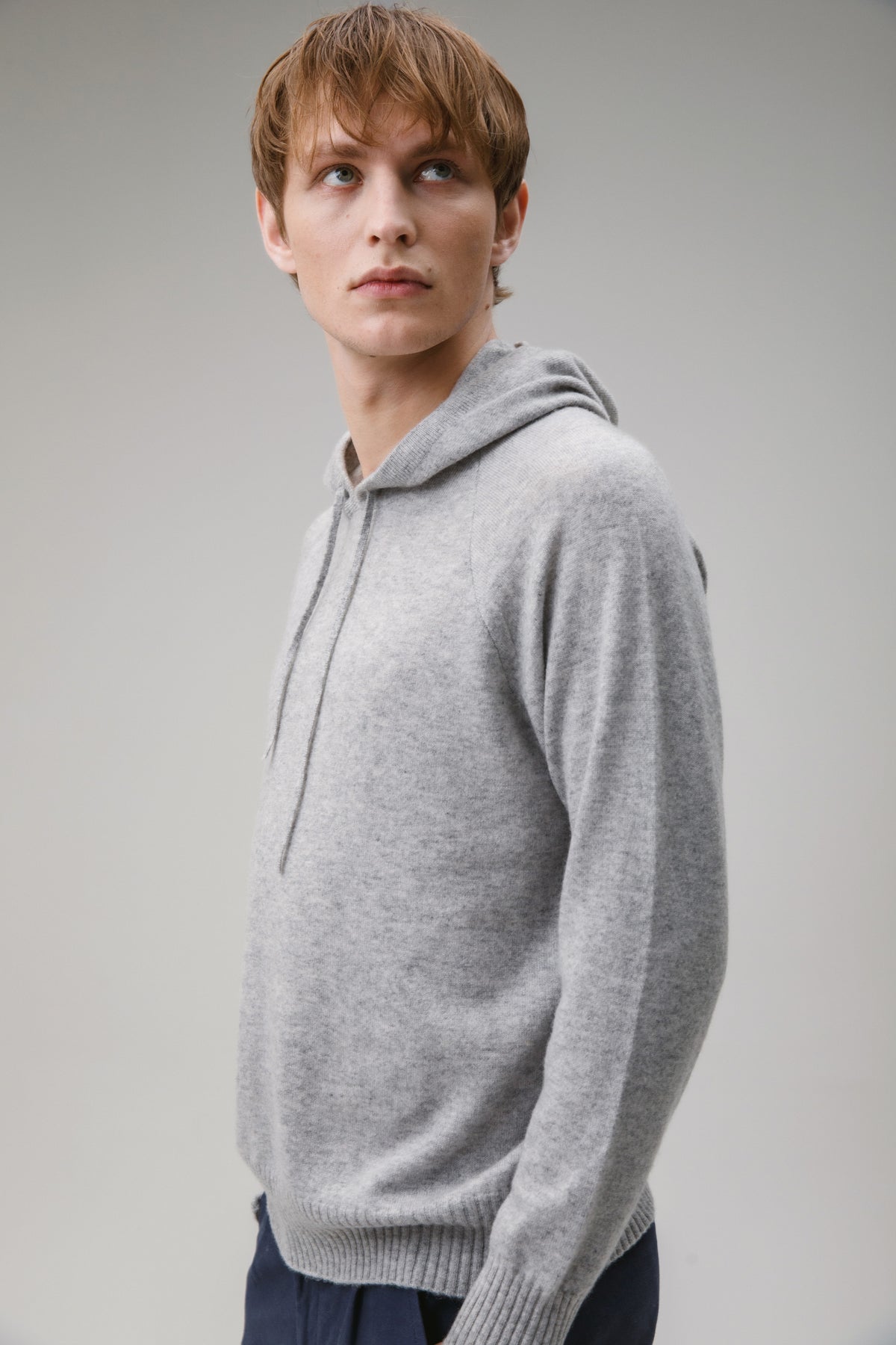 Unisex Cashmere Hoodie - Light Grey