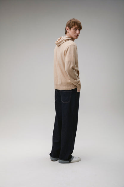 Unisex Cashmere Zip Hoodie - Vicuna