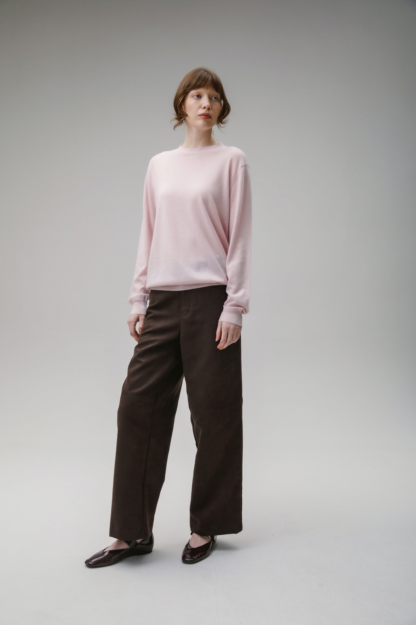 Women's Cashmere Crew Neck Jumper - Pale Lilac