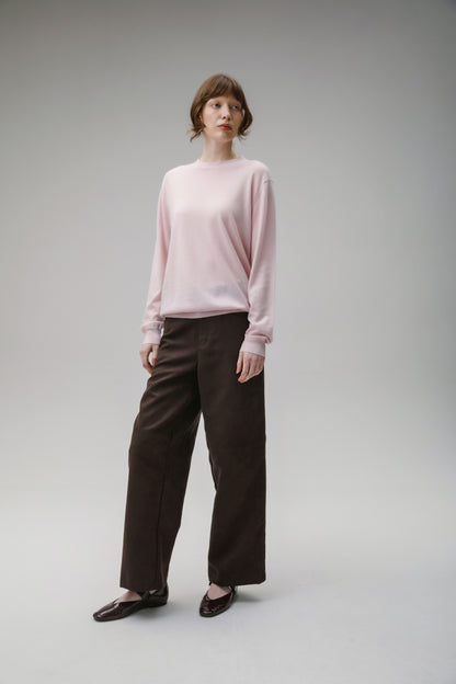 Women's Cashmere Crew Neck Jumper - Pale Lilac