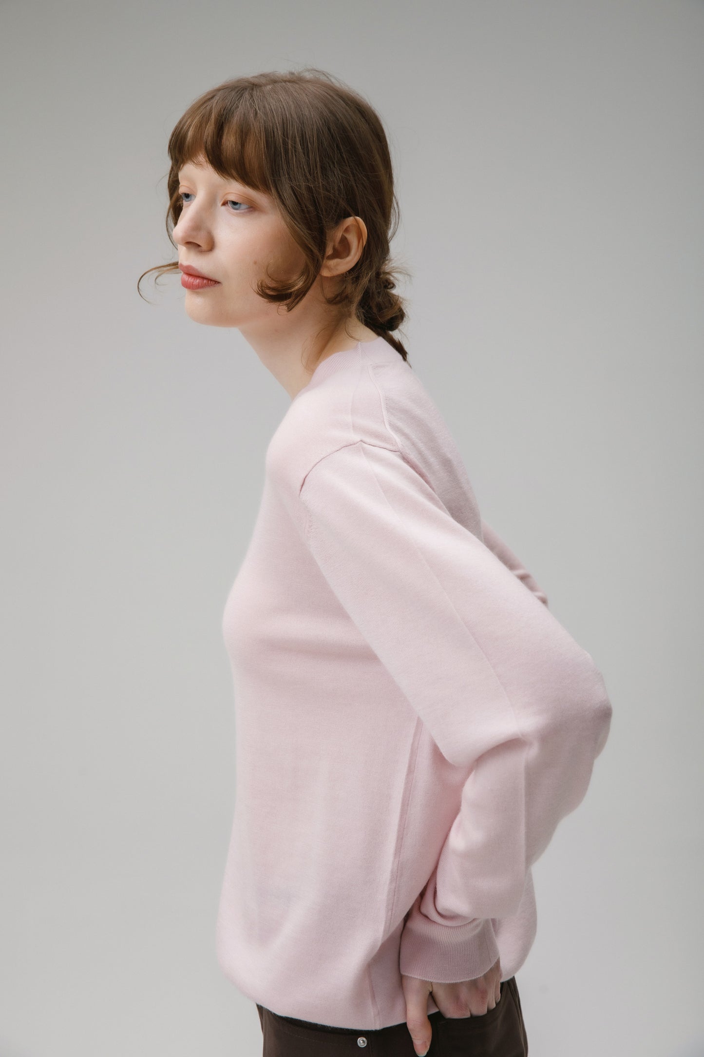 Women's Cashmere Crew Neck Jumper - Pale Lilac