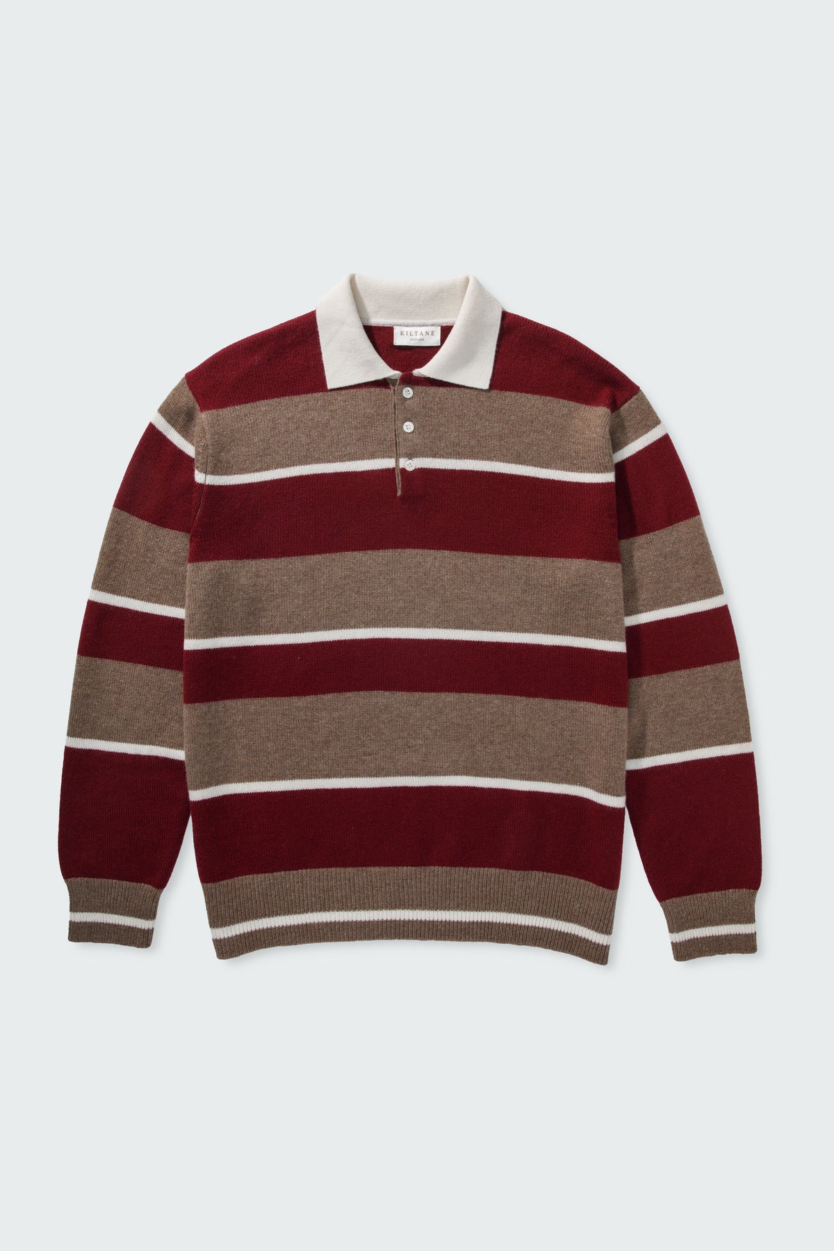 Unisex Cashmere Stripe Rugby Shirt - Squirrel