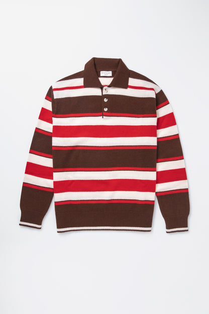 Unisex Stripe Cashmere Polo Shirt - Coco