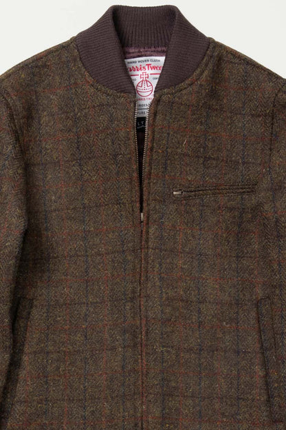 Men's Harris Tweed Bomber Jacket - Green Check