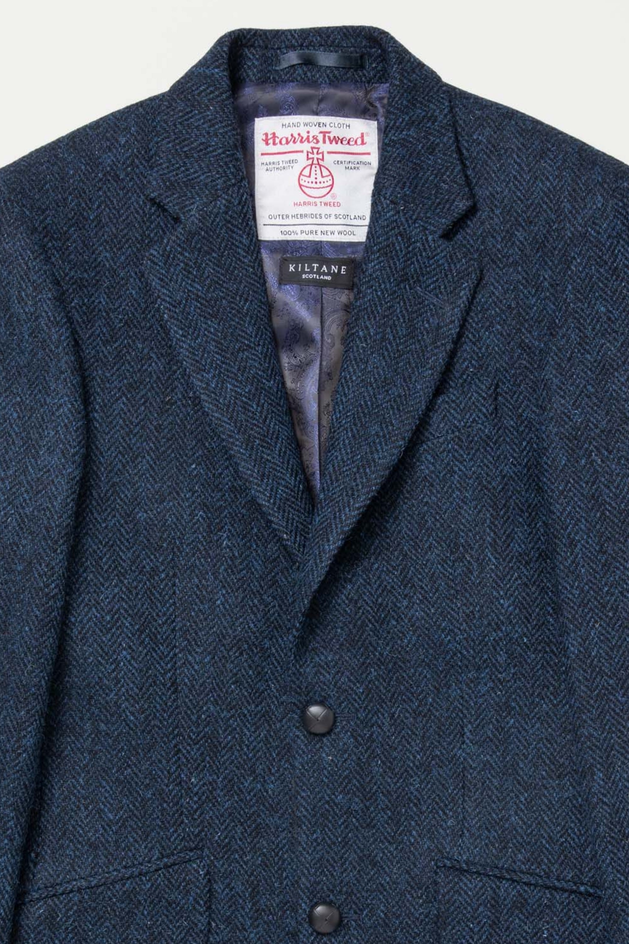 Men's Harris Tweed Patrick Jacket - Dark Navy Herringbone – Kiltane Men's Harris Tweed Patrick Jacket - Dark Navy Herringbone – Kiltane