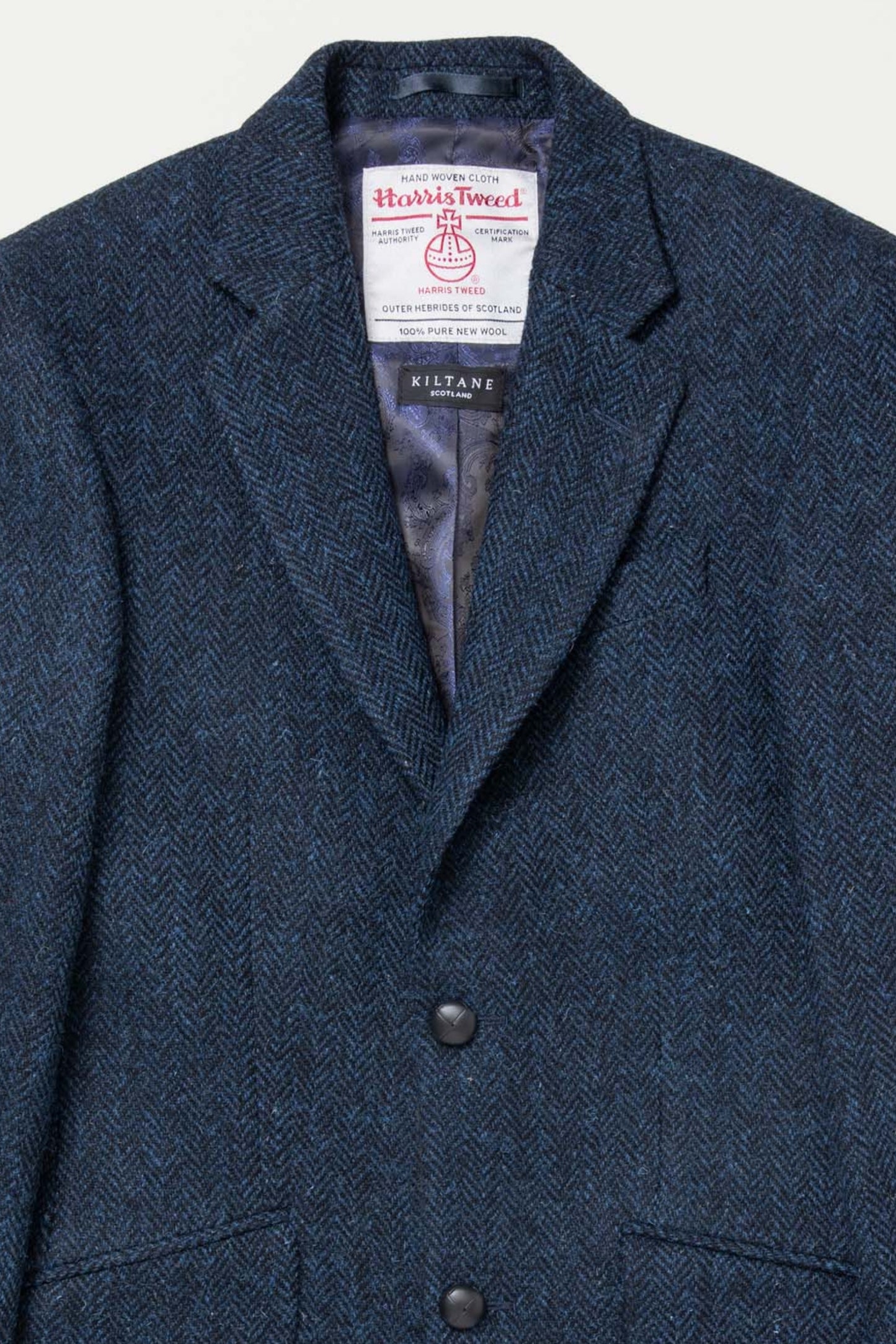 Men's Harris Tweed Patrick Jacket - Dark Navy Herringbone