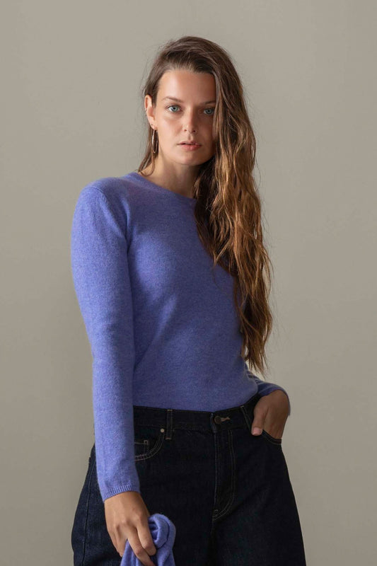 Women's Cashmere Crew Neck Jumper - Wisteria