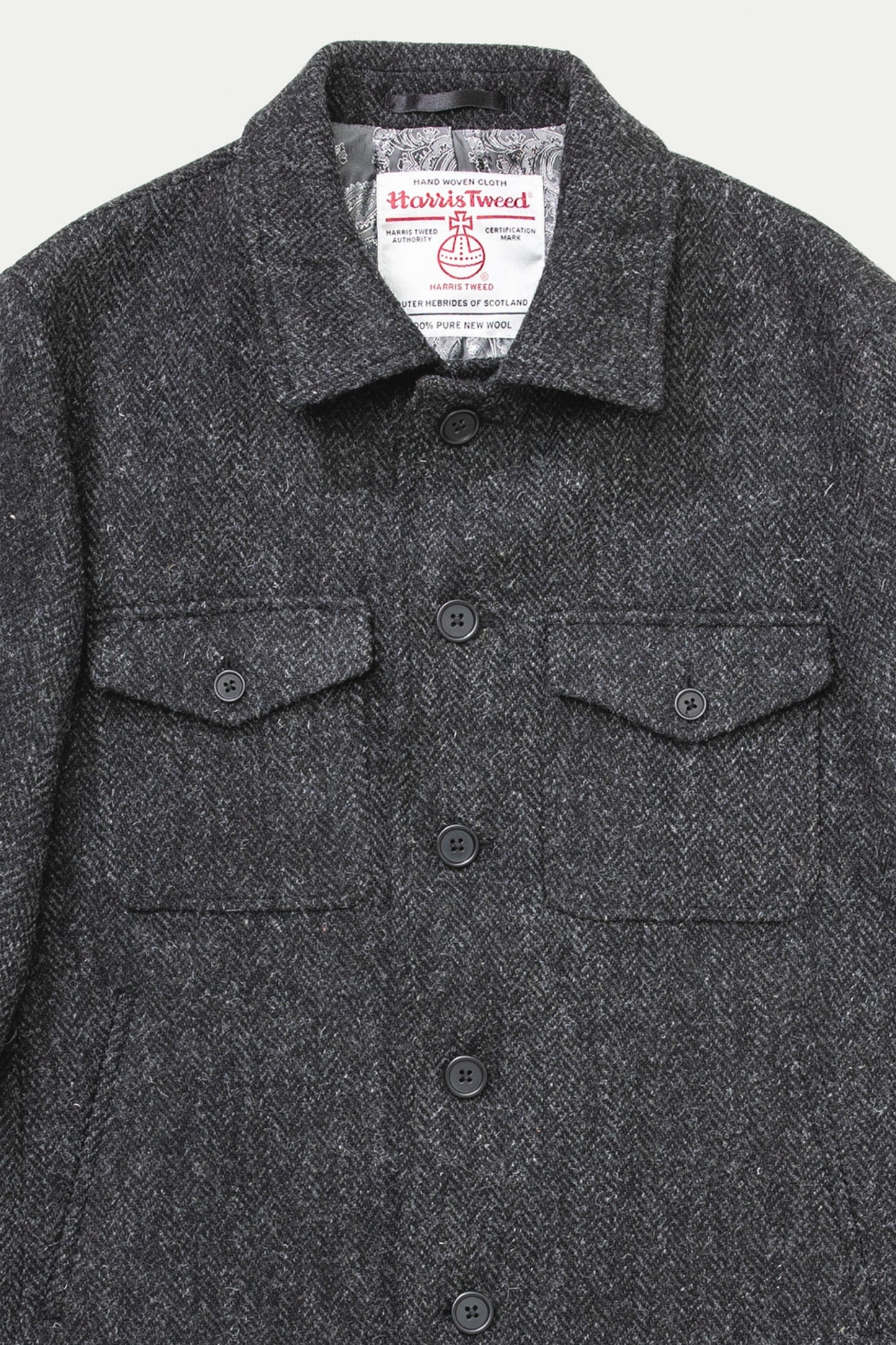 Men's Harris Tweed Sergeant Jacket - Deep Charcoal