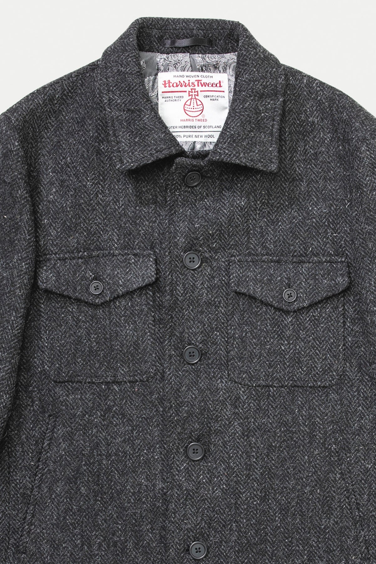 Men's Harris Tweed Sergeant Jacket - Deep Charcoal