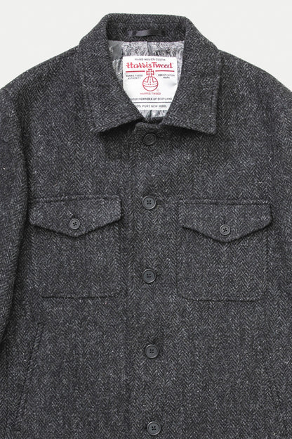 Men's Harris Tweed Sergeant Jacket - Deep Charcoal