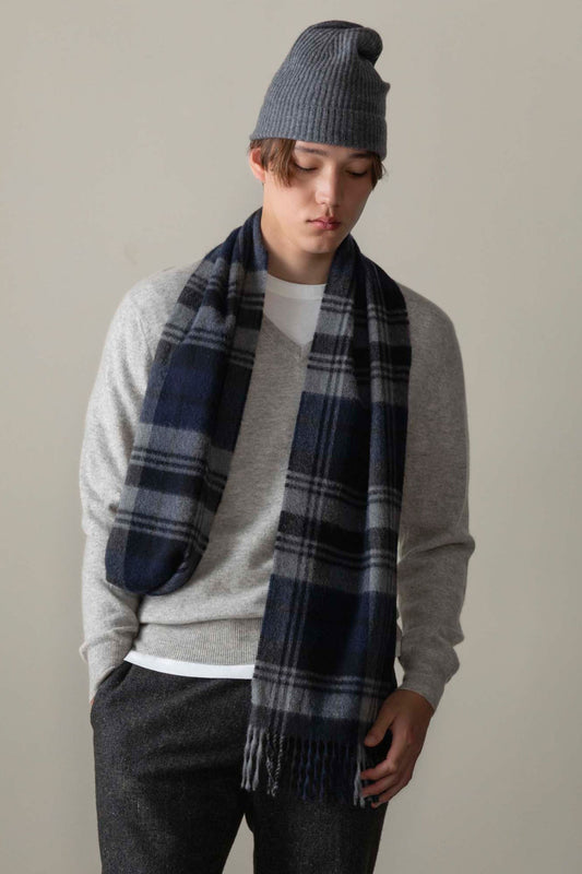 Made In Scotland Heritage Cashmere Scarf - Grey Blackwatch