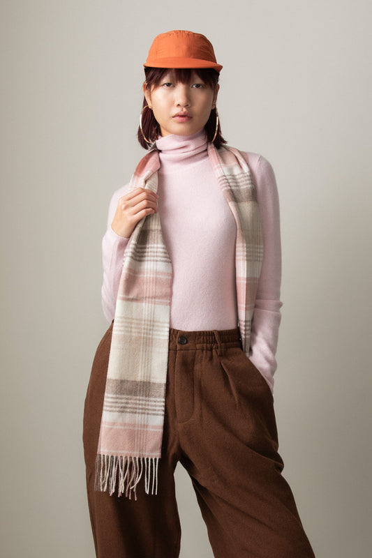 Repeat Edge Cashmere Scarf - Natural