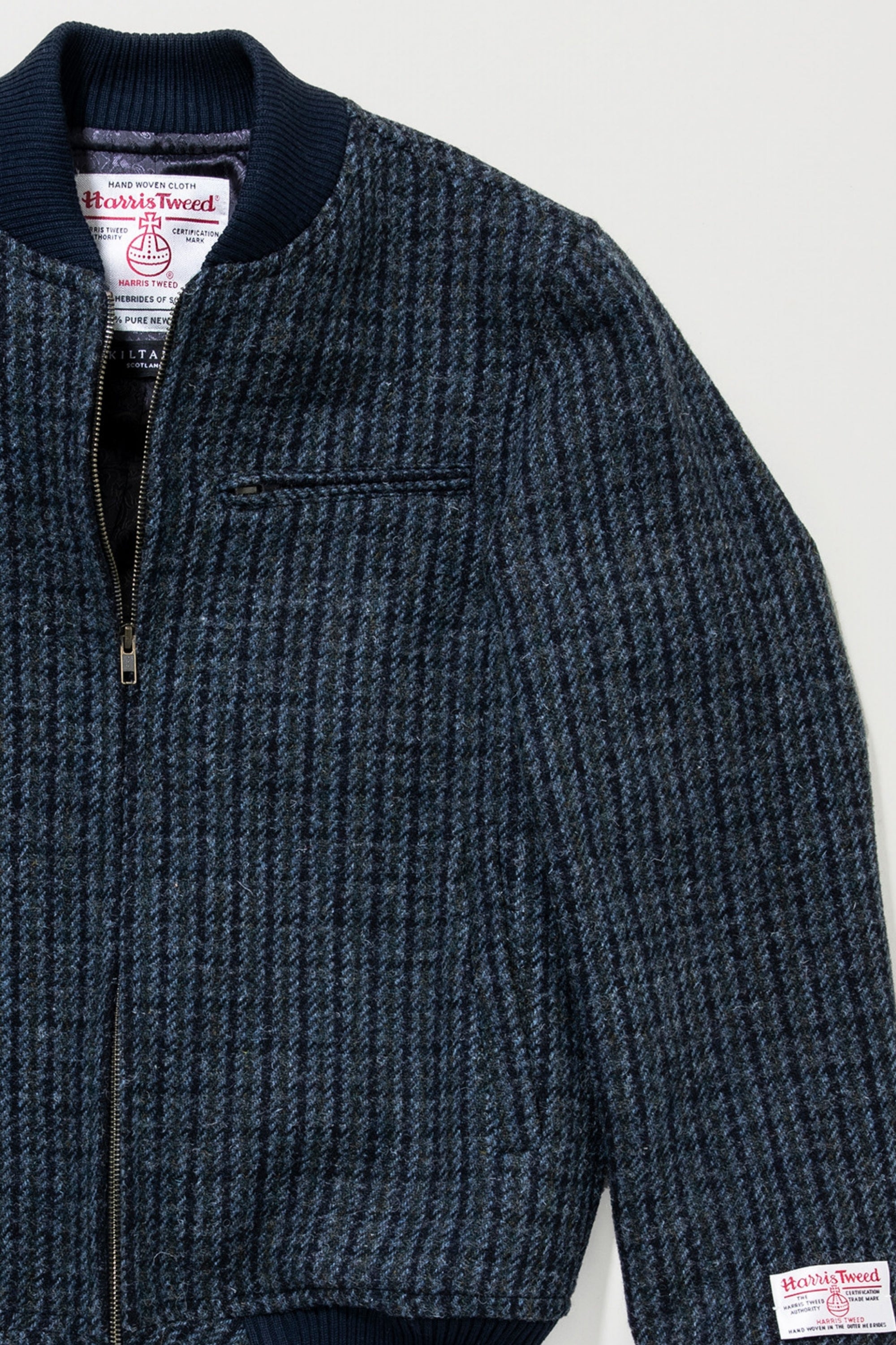 Men's Harris Tweed Bomber Jacket - Dogstooth – Kiltane Men's Harris Tweed Bomber Jacket - Dogstooth – Kiltane