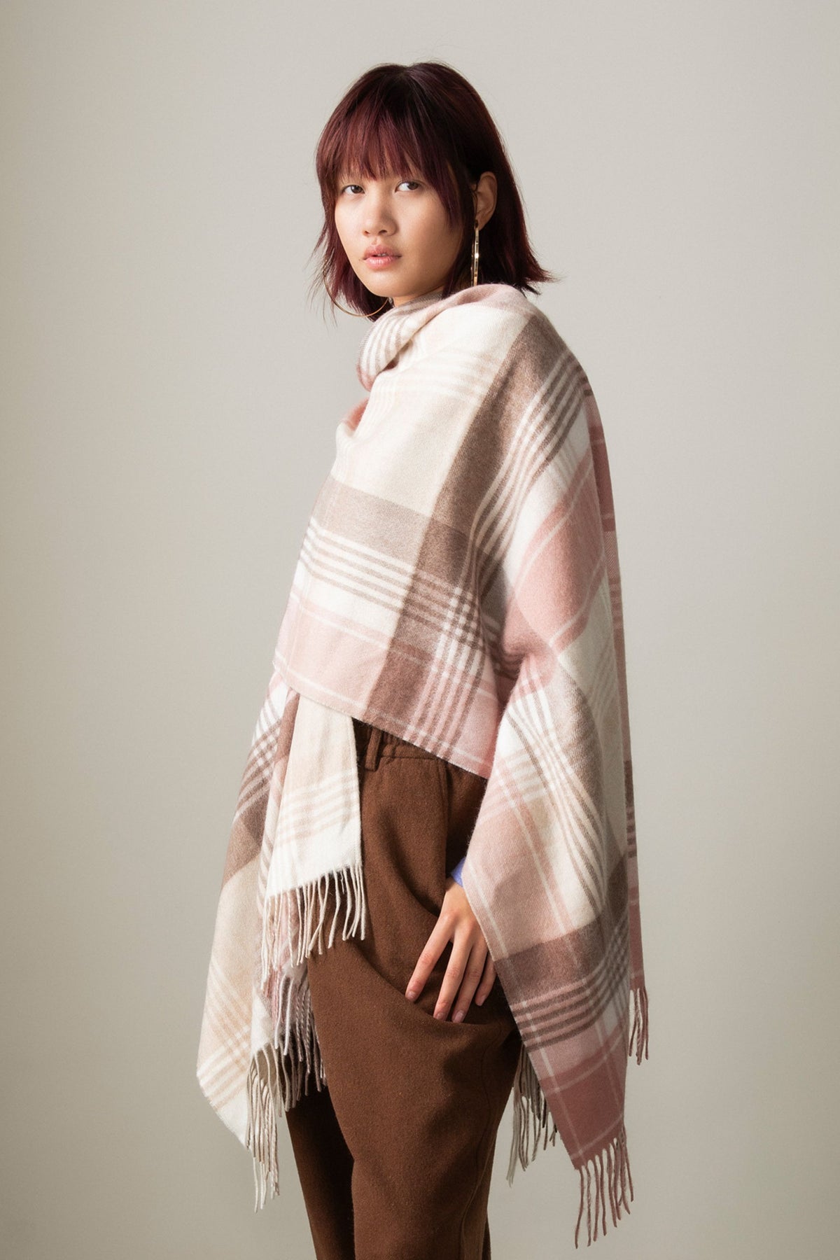 Repeat Edge Cashmere Wrap - Natural