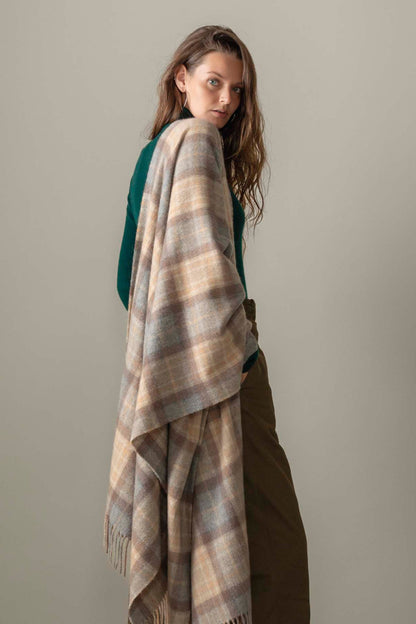 Made In Scotland Heritage Cashmere Stole - Mackellar Natural