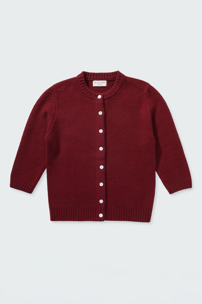 Women's New Town 3/4 Sleeve Cashmere Cardigan - Burgundy