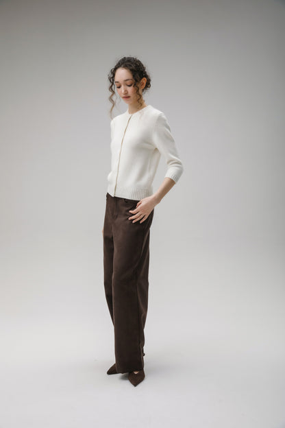 Women's New Town 3/4 Sleeve Cashmere Cardigan - Soft White