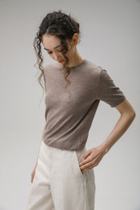 Women's Stockbridge Cashmere T-Shirt - Taupe
