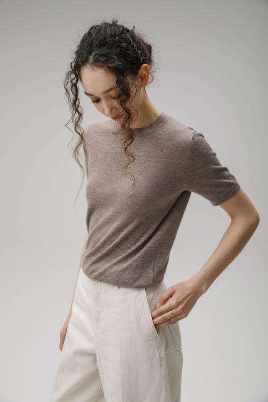 Stockbridge Cashmere T-Shirt - Taupe