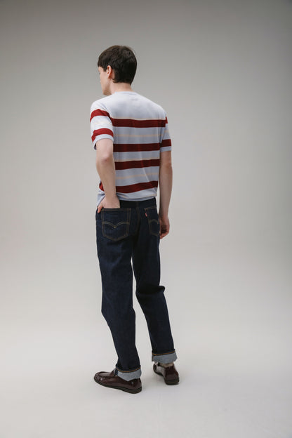 Stockbridge Stripe Cashmere T-Shirt - Pale Blue