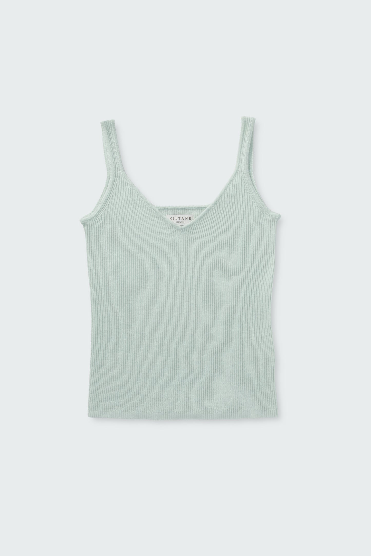 Strappy Ribbed Cashmere Vest - Pale Green