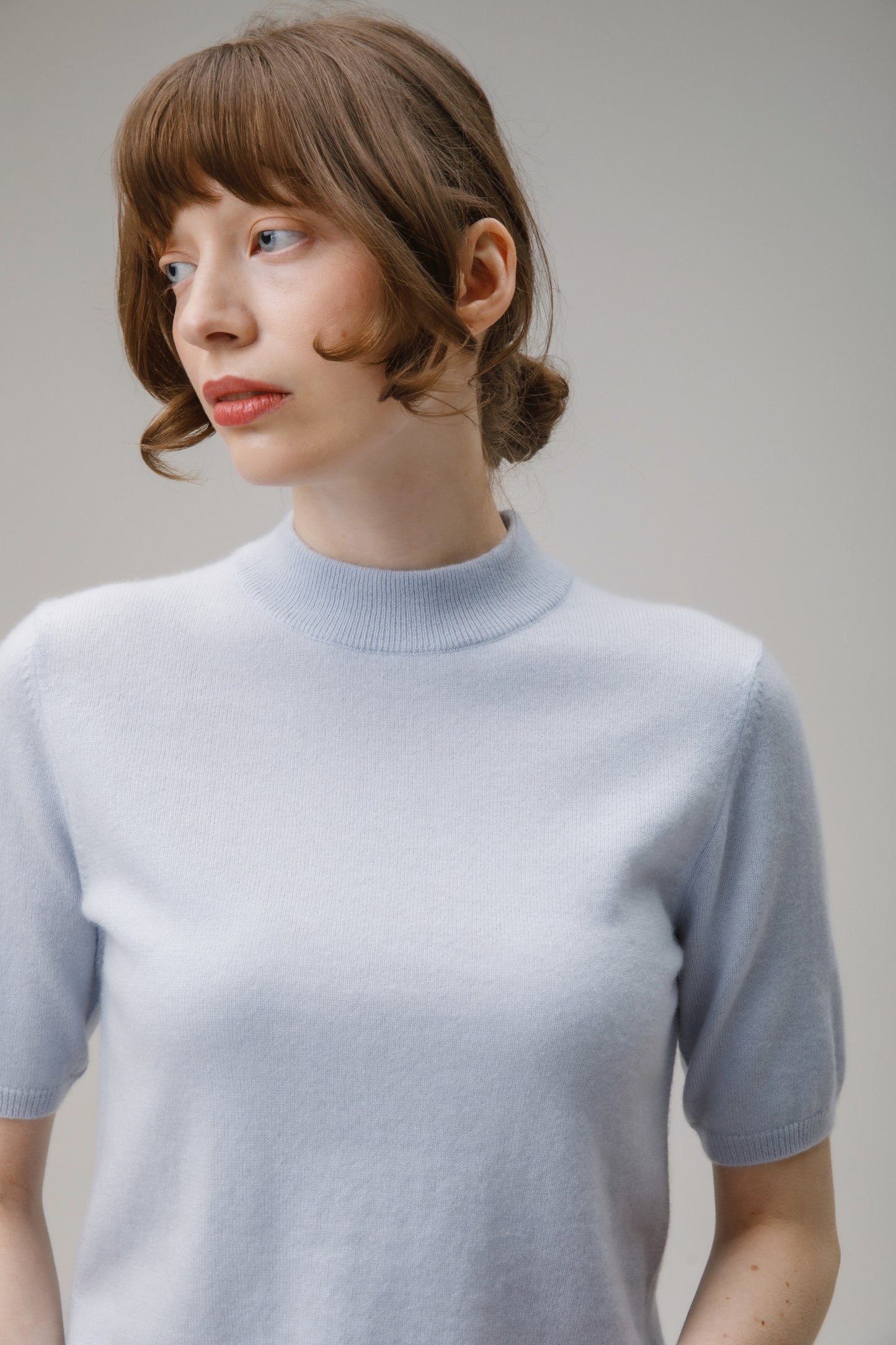Trinity Cashmere T-shirt - Blue Aura