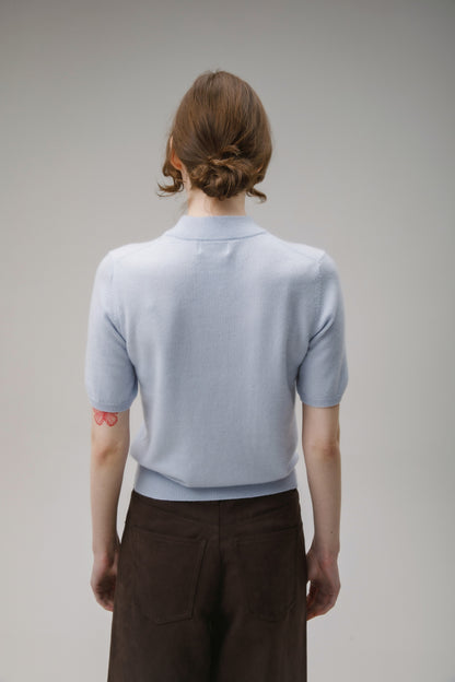 Trinity Cashmere T-shirt - Blue Aura