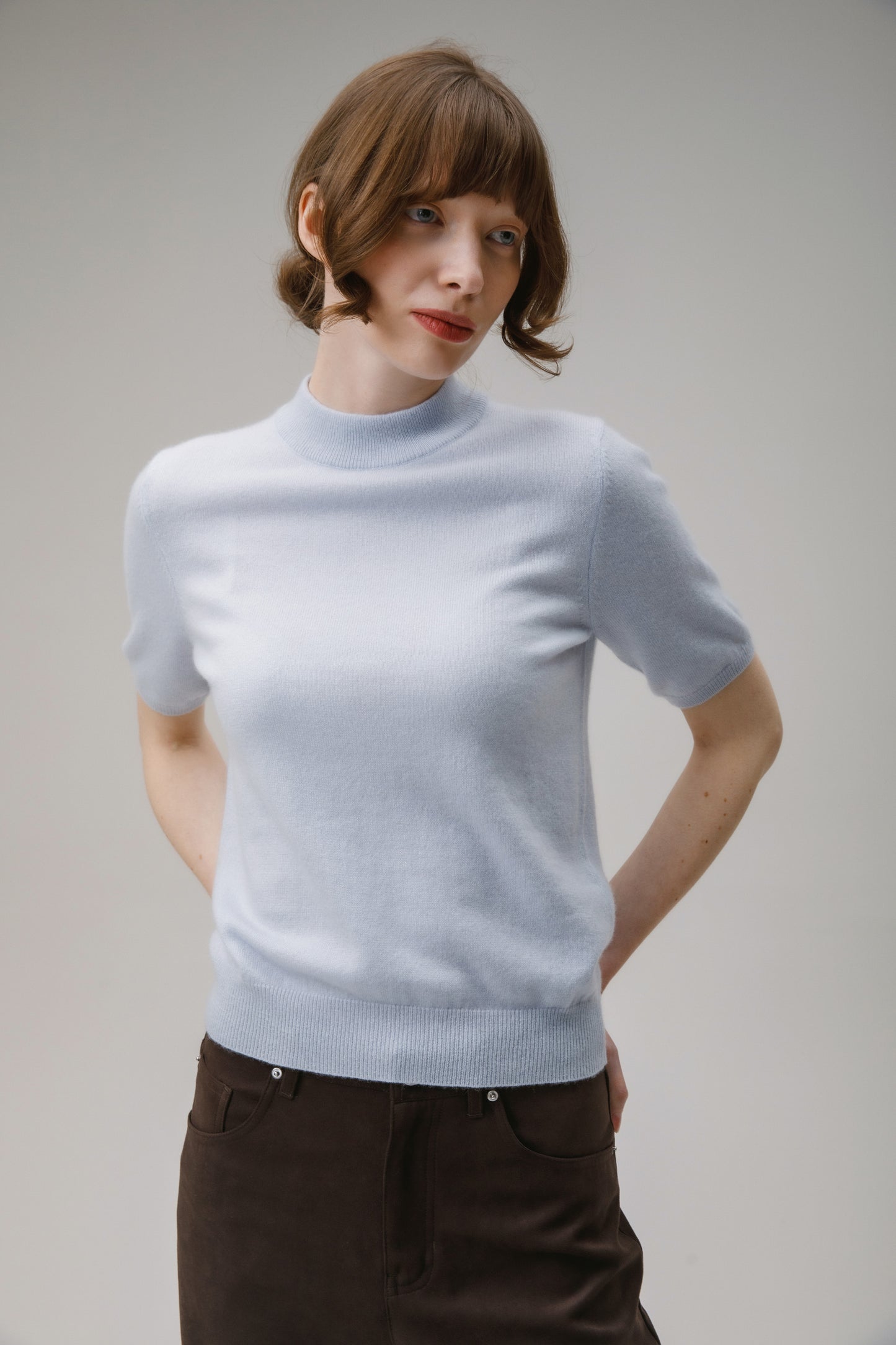 Trinity Cashmere T-shirt - Blue Aura