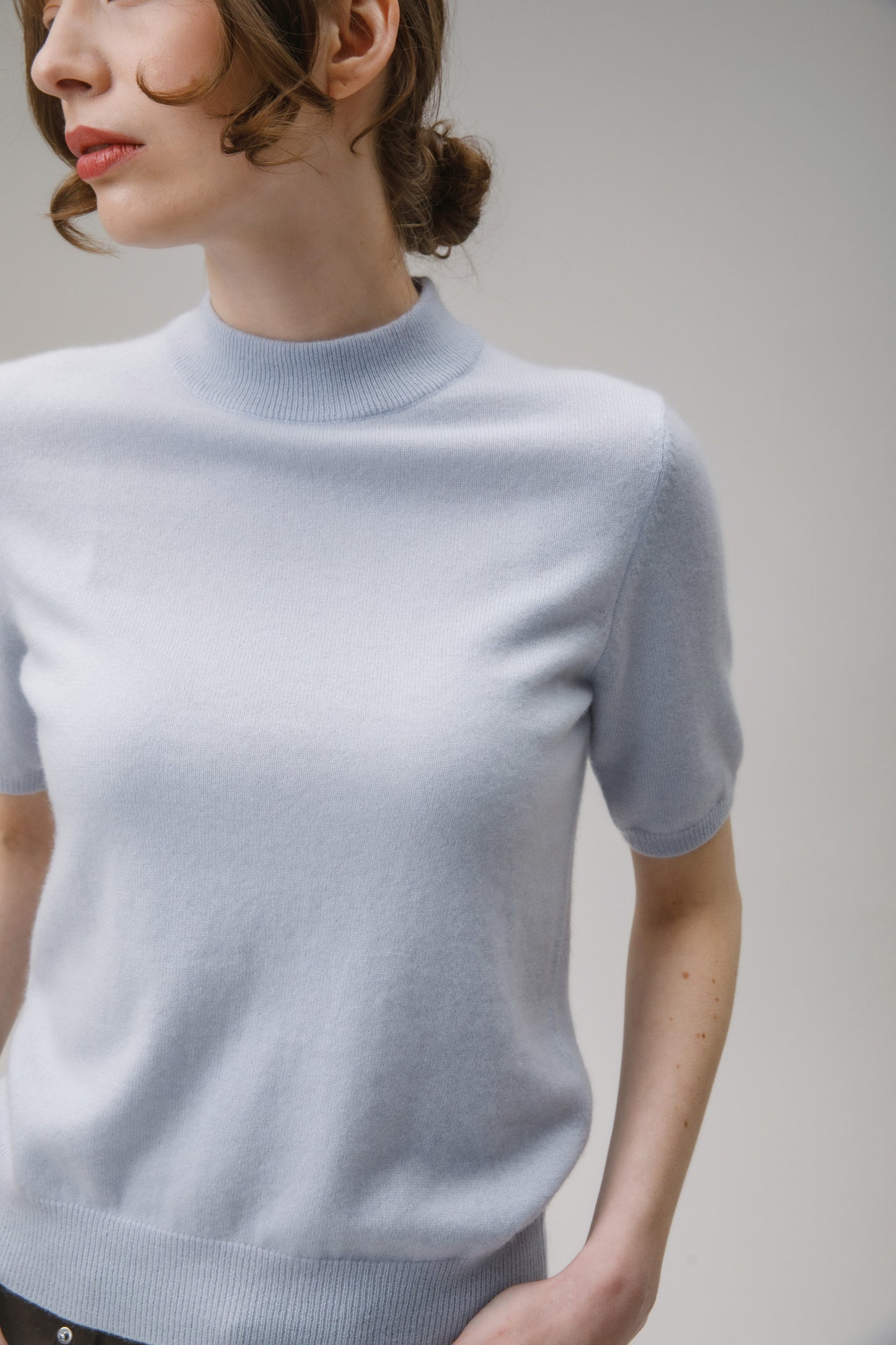 Trinity Cashmere T-shirt - Blue Aura