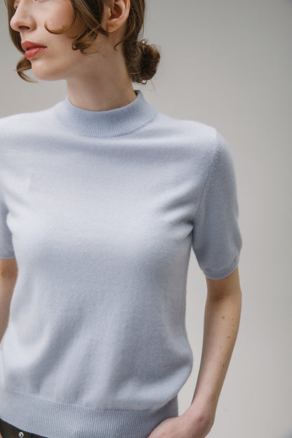 Trinity Cashmere T-shirt - Blue Aura
