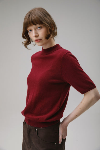 Trinity Cashmere T-Shirt - Burgundy