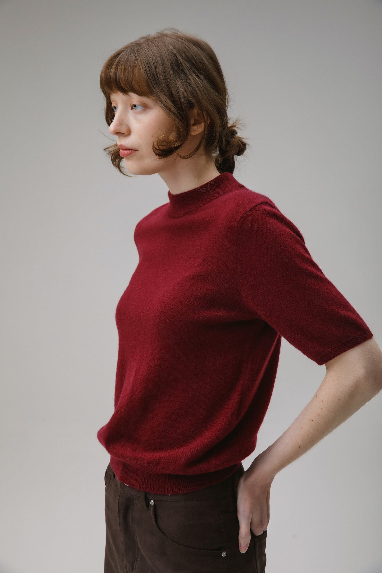 Trinity Cashmere T-Shirt - Burgundy