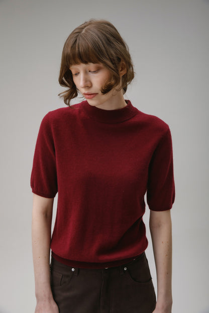 Trinity Cashmere T-Shirt - Burgundy