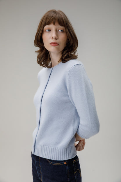 Women's New Town 3/4 Sleeve Cashmere Cardigan - Blue Aura