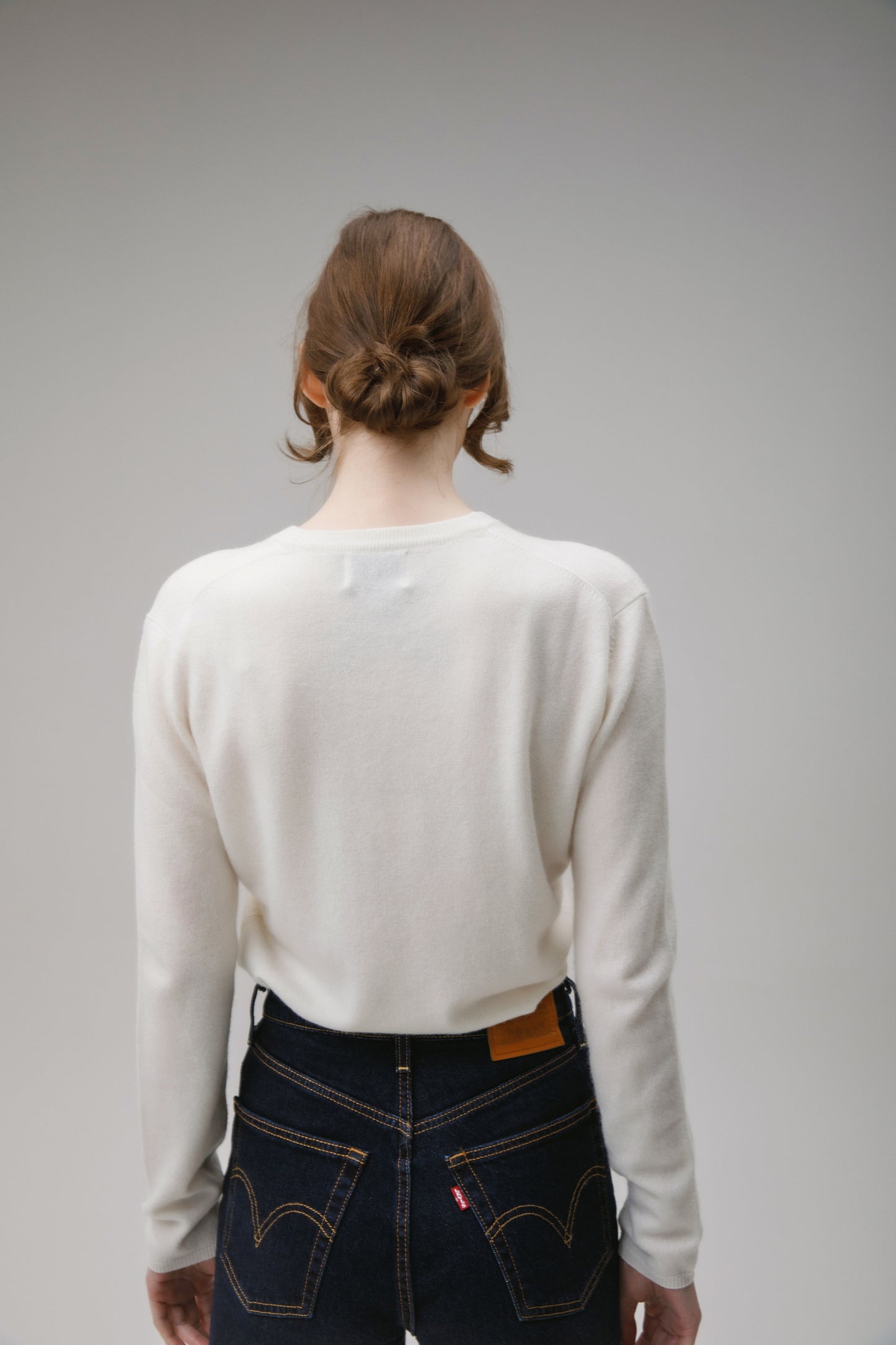 Women's Cashmere Crew Neck Jumper - Soft Cream