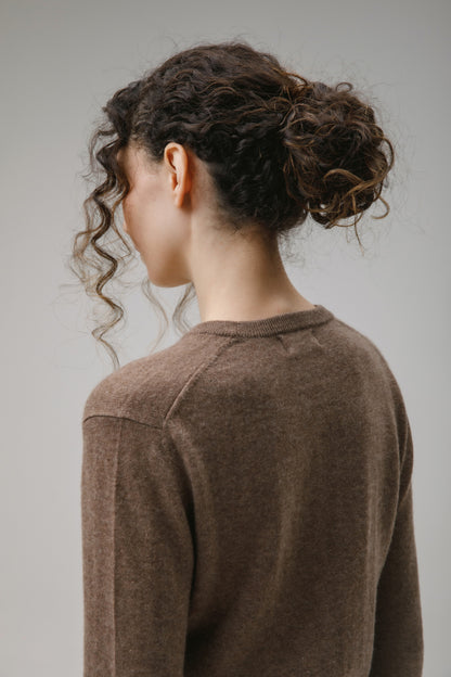 Women's Cashmere Crew Neck Jumper - Squirrel